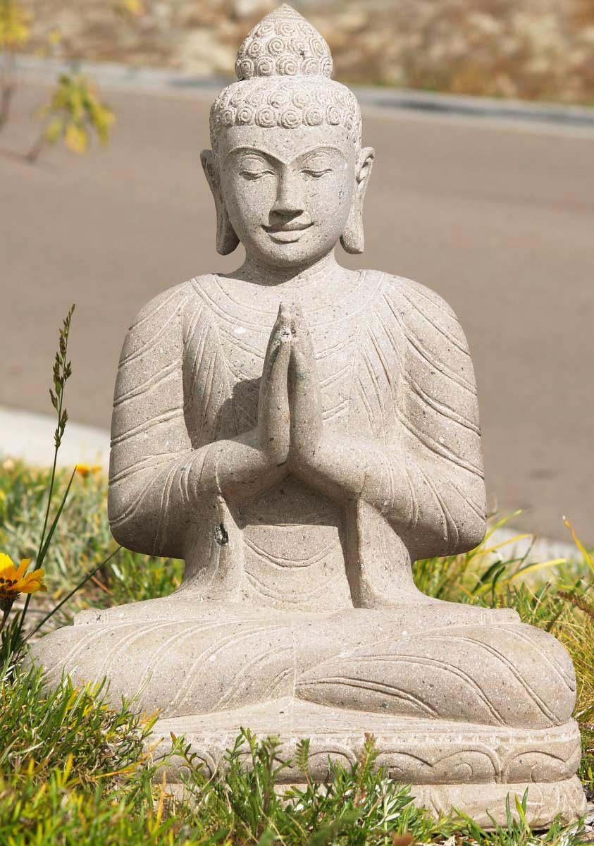 Stone Namaste Buddha Statue 28"